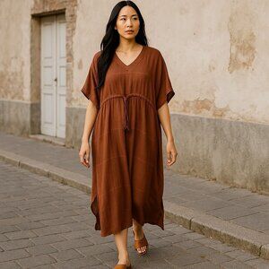 NORDSTROM Women Rust Sequoia One Size Dress Coverup